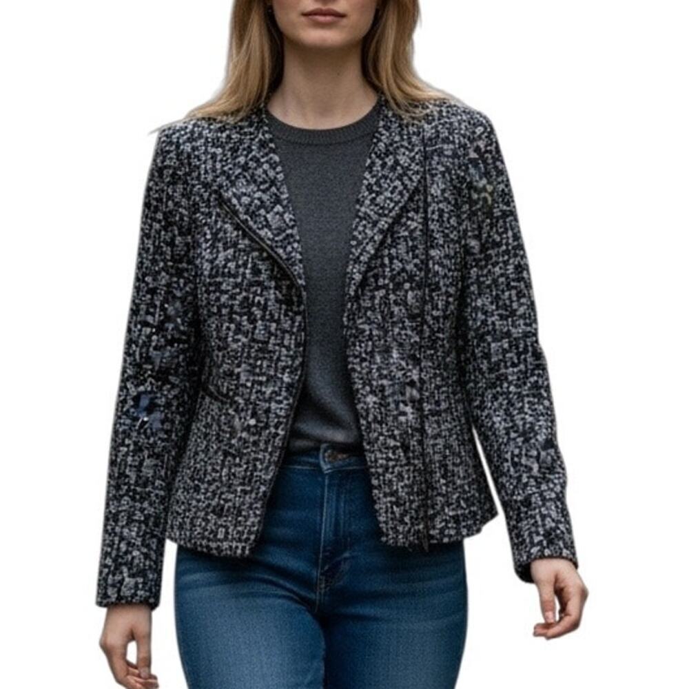 Classiques Entier Atelier Textured Cotton Silk Blazer Jacket Medium